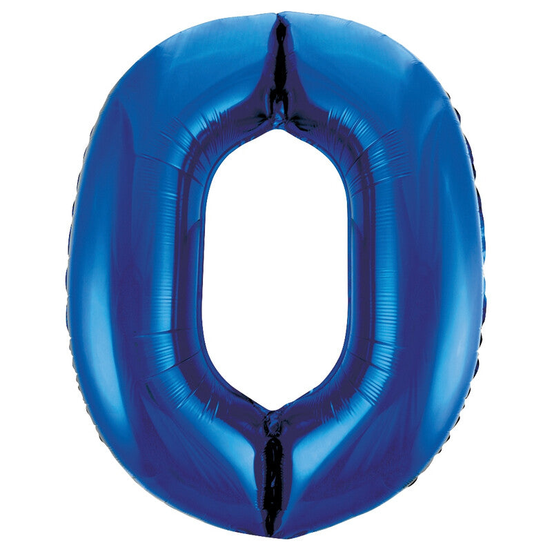 Unique Party Giant Number 0 Balloon, Blue, 86cm MegaBDM