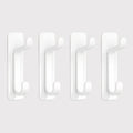 JORDAN&JUDY No-Drill Strong Adhesive Hooks, 4-Pack, Stainless Steel, Damage-Free, Over-Door Storage, White MegaBDM