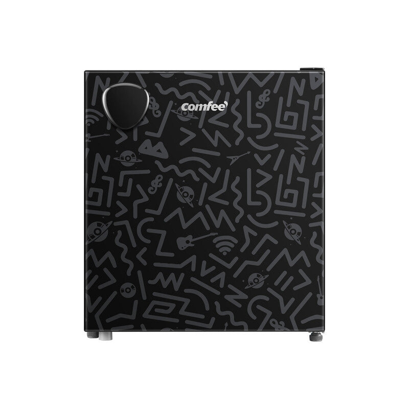Comfee' RCD48BF2UKY(E) Refrigerator, 11.5 Gal (43 L), Width 17.5 Inches (44.5 cm), Removable Handle, Living Alone, Mini, Youniq Series, Right-Open, Compact, 3 Temperature Adjustment, Energy Saving, Quiet Design, Black [Energy Class E] MegaBDM