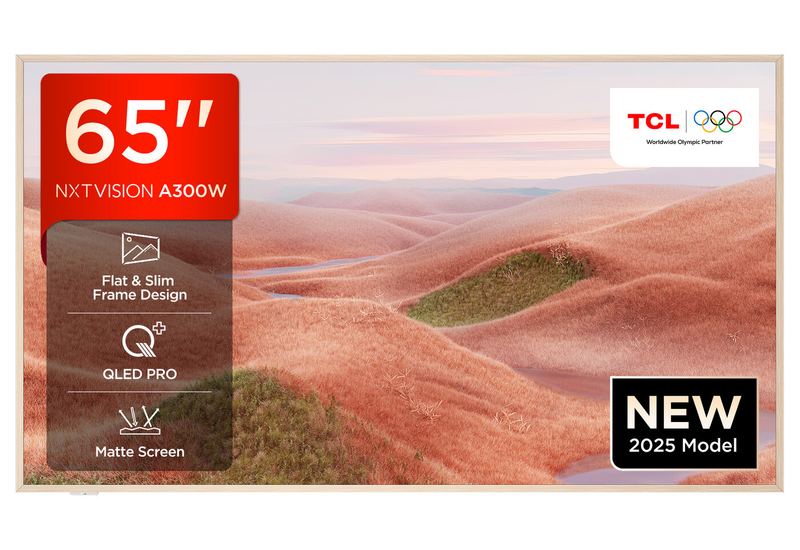 TCL 65"A300W QLED 4K HDR Smart Google TV-65A300W(Flat & Slim Frame Design, Matte Anti-Glare Screen, Art-Inspired Lifestyle TV) MegaBDM