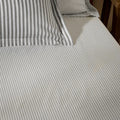 Yard Fitted Sheet Hebden Narrow Stripe 100% Cotton Grey Double MegaBDM