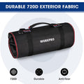 【£12.99 after promotion】WORKPRO Tool Roll Bag, Multi-Purpose Tool Bag with 2 Detachable Pouches and 4 Zipper Tool Pouches, 720D Heavy Duty Tool Roll Organiser, Ideal for Storing Screwdrivers, Wrenches, Screws, nuts MegaBDM