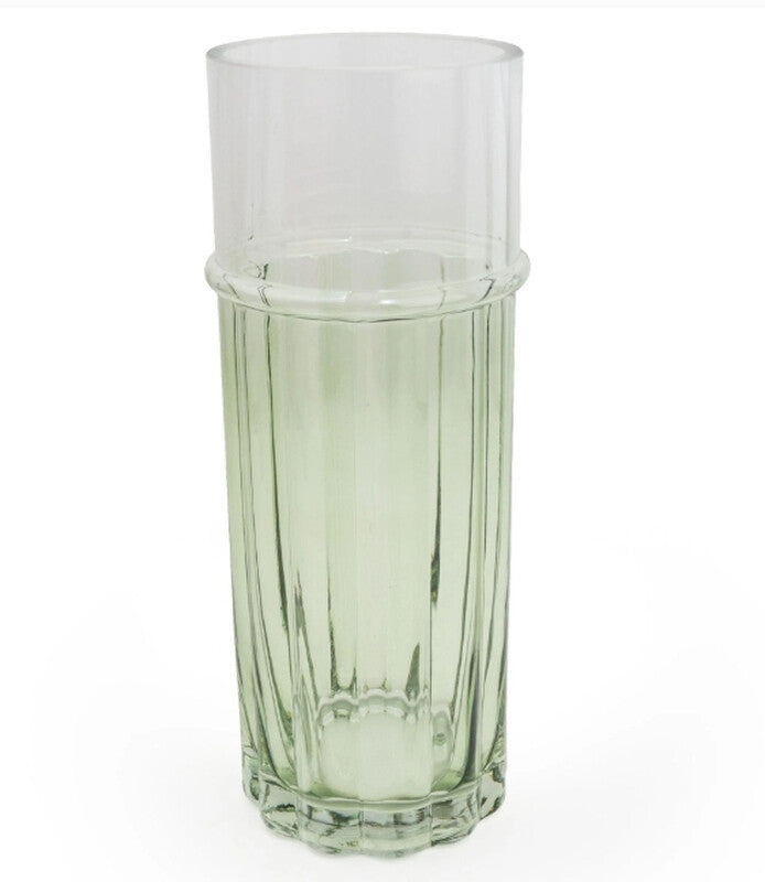 Candlelight Vase Two Tone Glass Green/Clear H:30cm MegaBDM