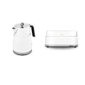 Morphy Richards Signature Matt Jug Kettle and 4-Slice Long Slot Toaster Bundle, Cordless, 1.5L, Variable Browning Control, Moonlight White - 100704, 245704 MegaBDM