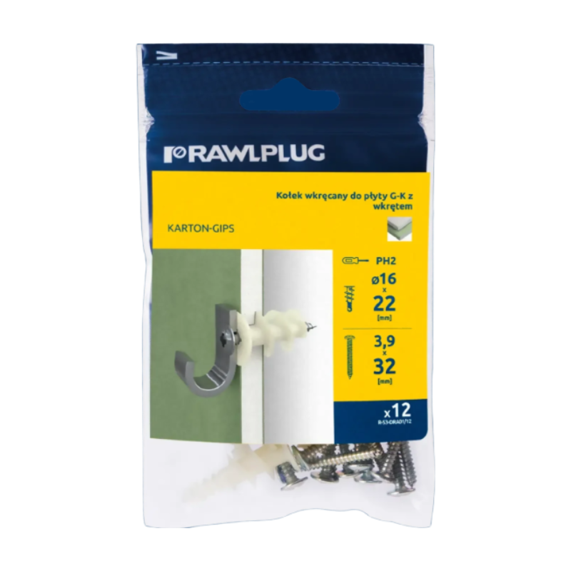 RAWLPLUG Nylon Self-Drill Plasterboard Fixing Pack of 12 MegaBDM