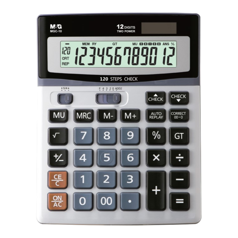 M&G 12 Digit Check & Correct Calculator 120 Steps MegaBDM