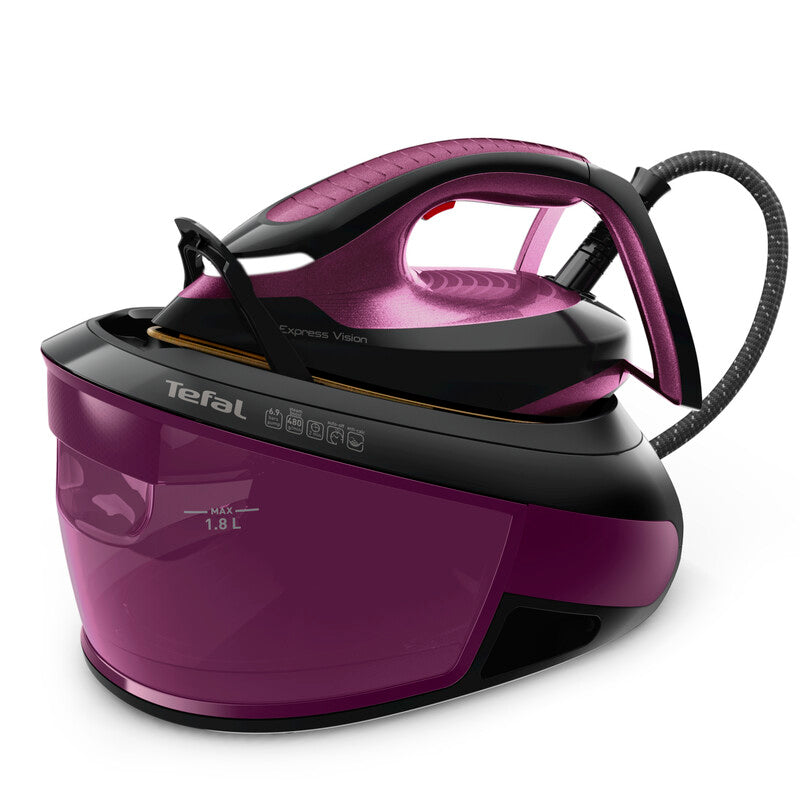 Tefal Express Vision Steam Generator Iron - 2800W, Black & Purple, 1.8L Water Tank - SV8154G0 MegaBDM
