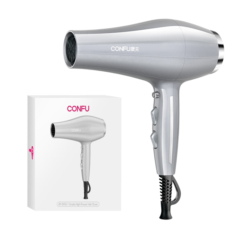 CONFU High-Speed Hair Dryer 8955 Silver, 21,000 RPM, 7-Speed Mode Adjustment, 2300W Power MegaBDM