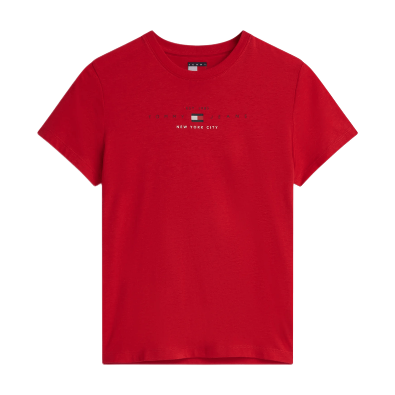 Tommy Hilfiger Jeans Women Logo Lightweight T-Shirt - Amaryllis Red MegaBDM