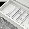 25 Pieces Drawer Organisers, 4 Sizes, Clear Plastic Drawer Organisers, Containers for Bathroom and Vanity Organization, Kitchen Utensils, Makeup MegaBDM