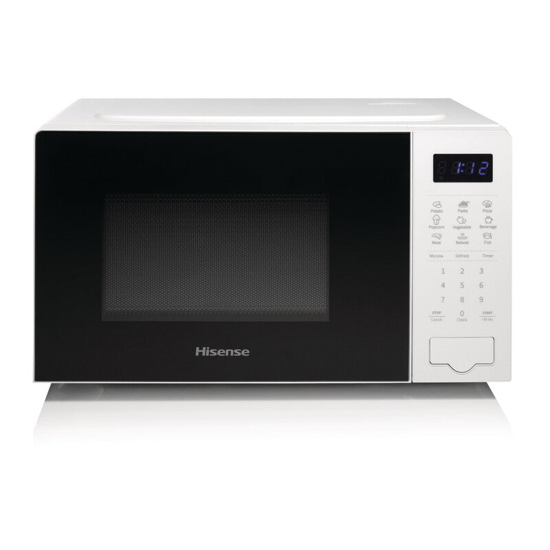 Hisense Digital Solo Microwave Oven, 700 W, 20 L, White - Auto Defrost, 9 Cook Menus, H20MOWS4UK MegaBDM