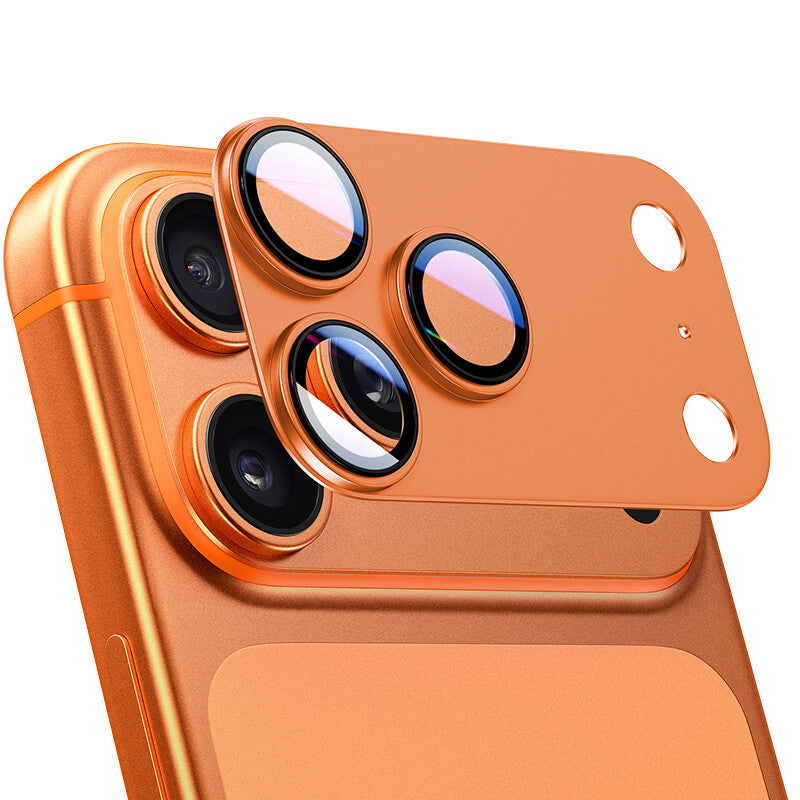 iPhone 17 Pro Max Camera Lens Protector, High Transmittance Alloy, Anti-Fall, Orange, 1 Piece MegaBDM