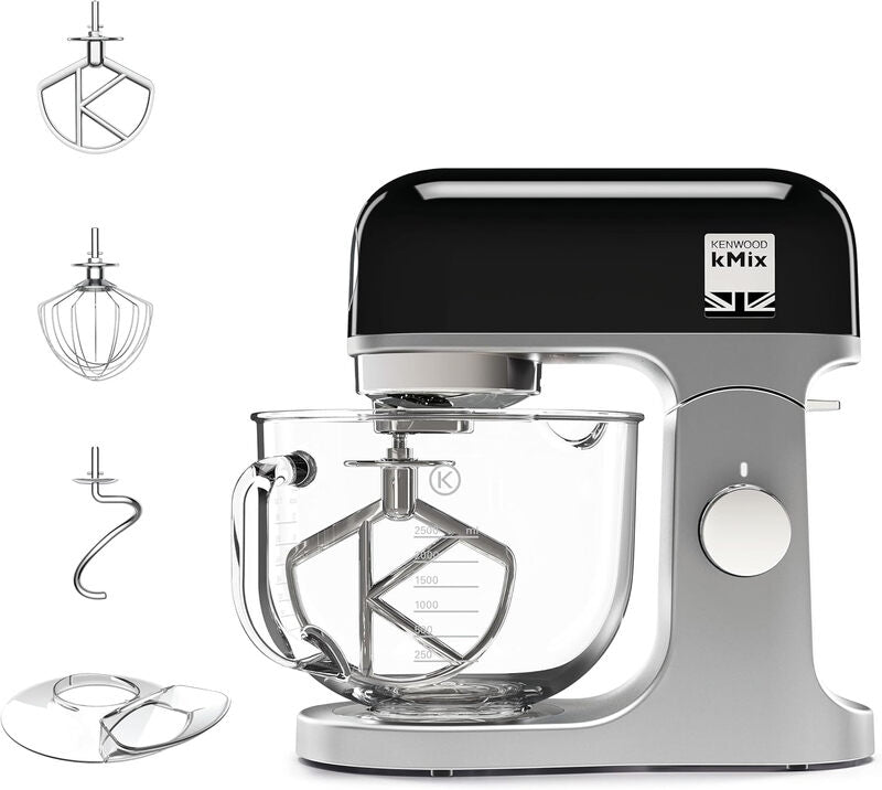 Kenwood Kmix Stand Mixer, 5L Capacity, Black, 1000W, K-Beater, Whisk, Dough Hook, KMX754BK MegaBDM