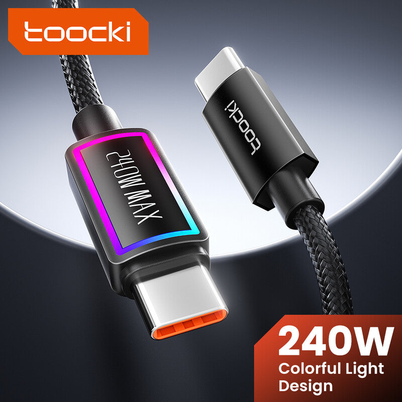 Toocki USB-C to USB-C Cable, 6.6ft 240W C to C Cable Fast Charging Type-C Charger Fast Charging USB-C to USB-C Cable for iPhone 17, 16, 15 Pro Max, iPad, MacBook Pro, Samsung S25 MegaBDM