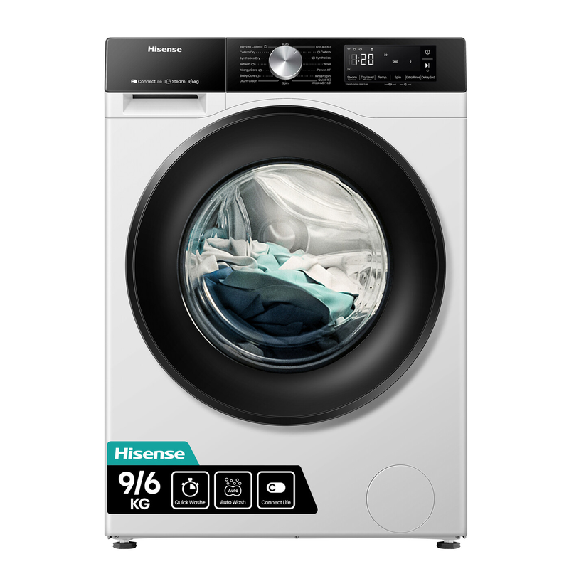 Hisense 3S Series WD3S9043BW3 9kg/6kg Washer Dryer with 1400 Rpm MegaBDM