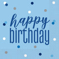 Unique Party Glitz Blue Lunch Napkins, 16 Pack MegaBDM