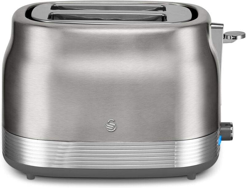 Swan Retro Revive 2 Slice Toaster, Hidden Cord Storage, Vintage, Variable Width Slots, 930W, Stainless Steel - ST19028SS MegaBDM
