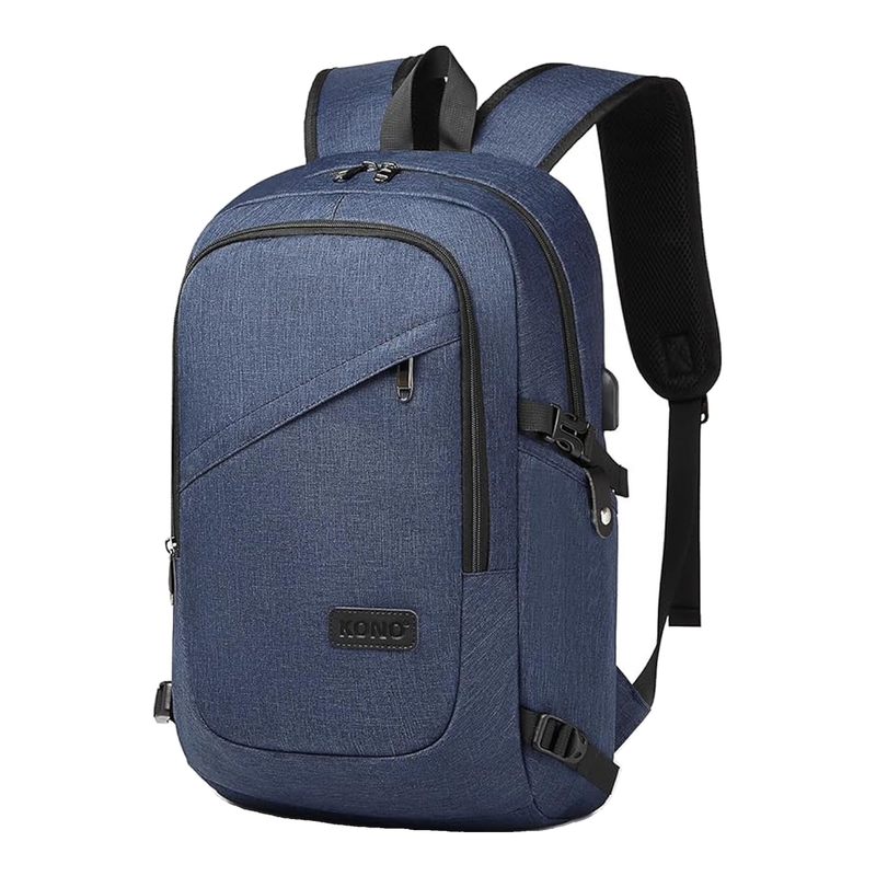 Smart Travel Backpack for 15.6" Laptop with USB Port, Lightweight Anti-Theft Daypack for Work, Study & Daily Commute (Navy) MegaBDM