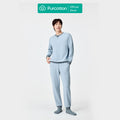 Men's Waffle Knit Loungewear Set, Aurora Blue, Top: UK 40 (L); Bottom: UK 34 (L) MegaBDM