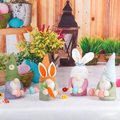 1Pcs 12in/30cm Easter Gnome Plush Elf Decorations, Handmade Gnome Bunny Faceless Doll Easter Ornaments, Easter Egg with Carrots Spring Home Decor Gifts for Women Men (White) MegaBDM