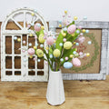 Yuejia 2Pcs 15.75in/40cm Easter Spray Vine with Pastel Easter Eggs and Berries, Artificial Easter Egg Flowers, Easter Egg Twig Branches, Decorative Spring Floral Stems, Easter Floral Picks, Easter Decor MegaBDM
