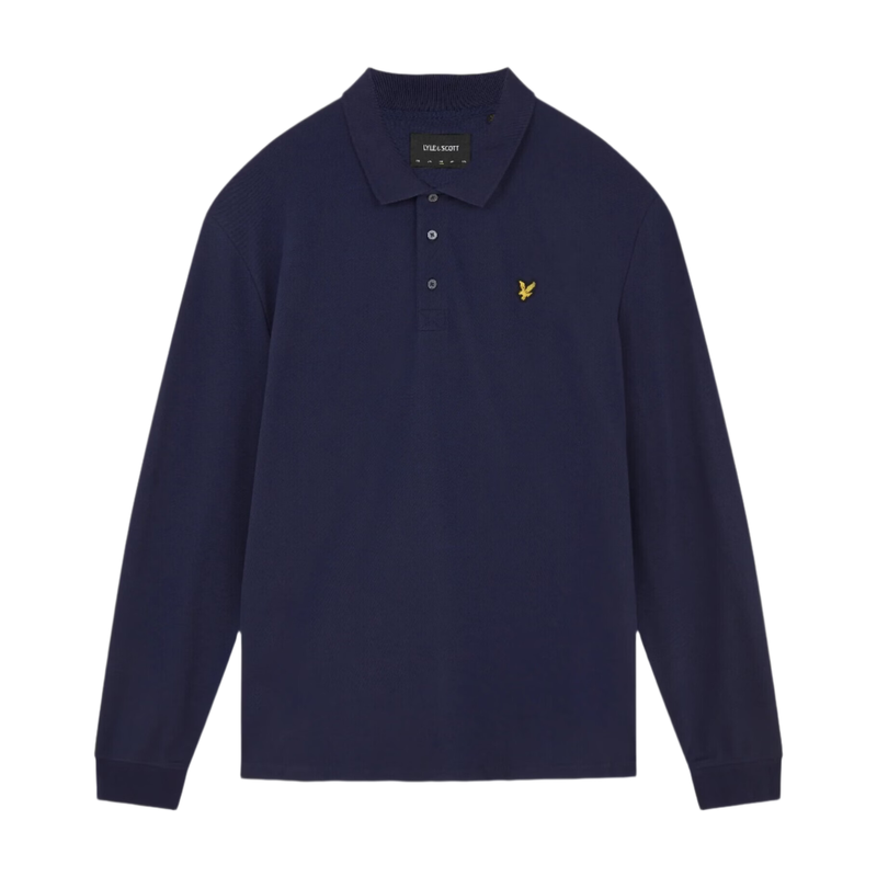 Lyle & Scott Men's Long Sleeve Cotton Polo Shirt - Navy MegaBDM