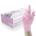 Unigloves Pink Pearl Nitrile Examination Gloves - Multipurpose, Powder Free and Latex Free Disposable Gloves, S MegaBDM