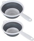 Addis Collapsible Colander with Handle, White & Grey, Set of 2 MegaBDM