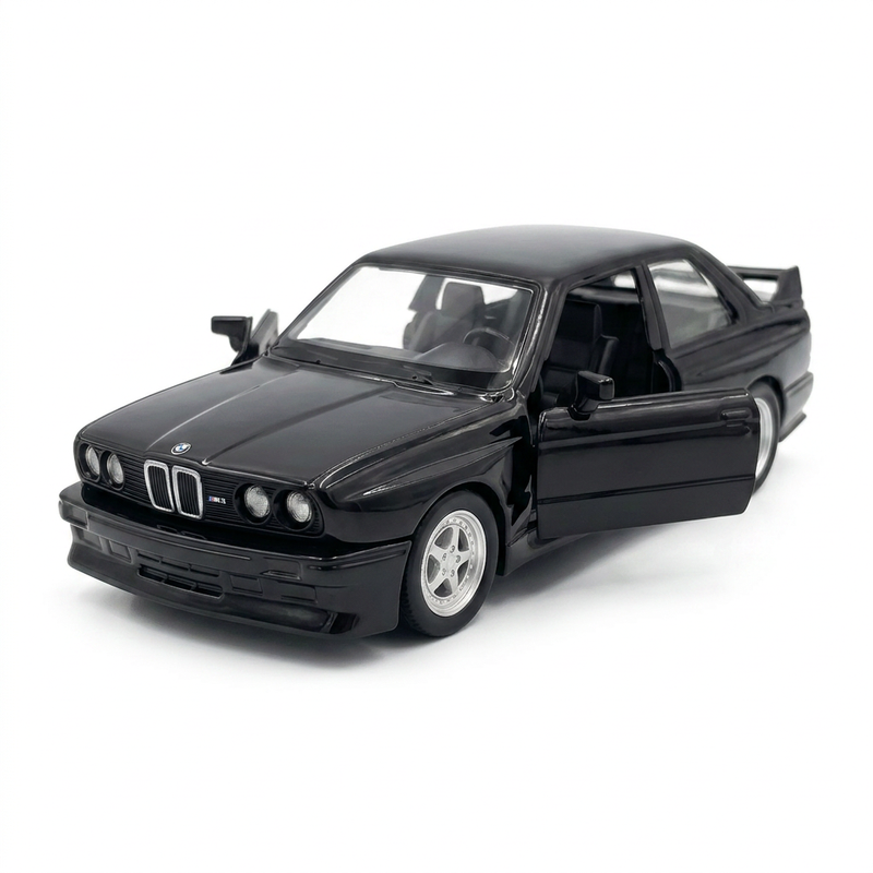 1:36 Scale BMW M3 Model Car - Black Diecast with Realistic Opening Doors, Pull Back Function, Ideal Gift for Car Enthusiasts MegaBDM