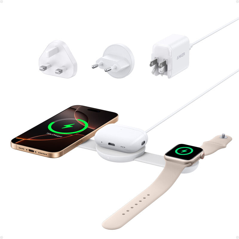 Anker 3-in-1 Wireless Charging Pad, 15W Fast Charging, White MegaBDM