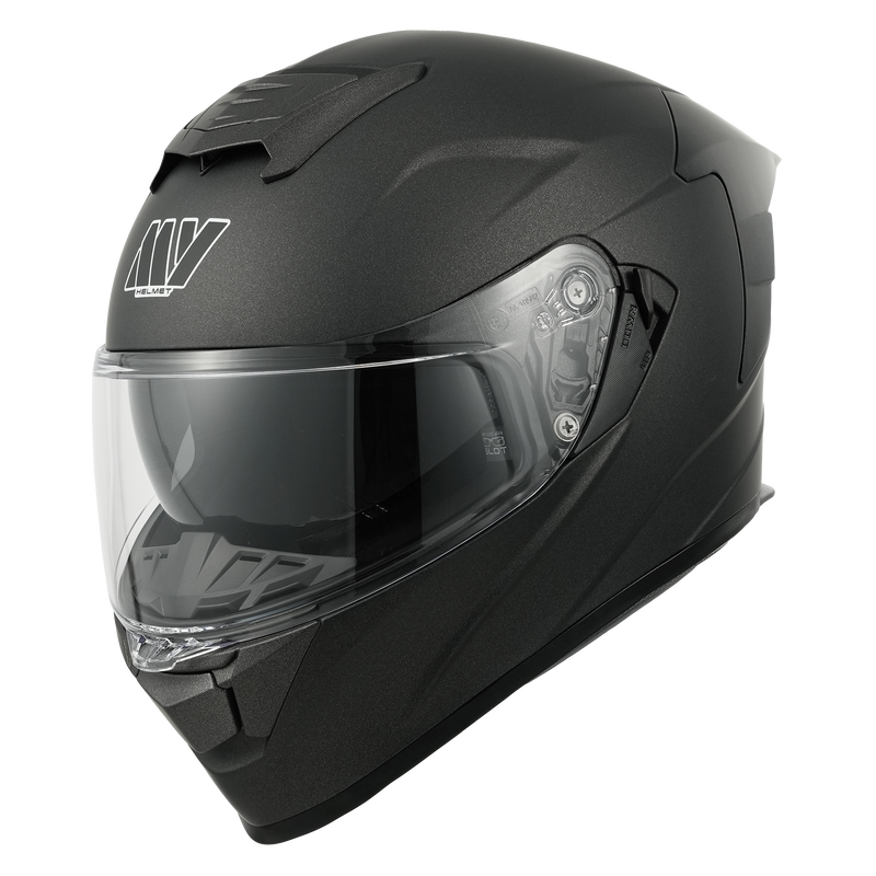 MY 936 Full-Face Motorcycle Helmet, ECE 22.06, Integrated Sun Visor, Matte Titanium, Size XL MegaBDM