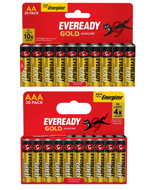 Eveready Gold AA & AAA Value Bundle – AA 20 Pack + AAA 20 Pack MegaBDM