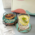 JU7CER Coffee Diamond Painting Coaster Set - 8-Piece Art Coasters with Stand | Adult DIY Craft 4×4 Inches (10×10cm) MegaBDM