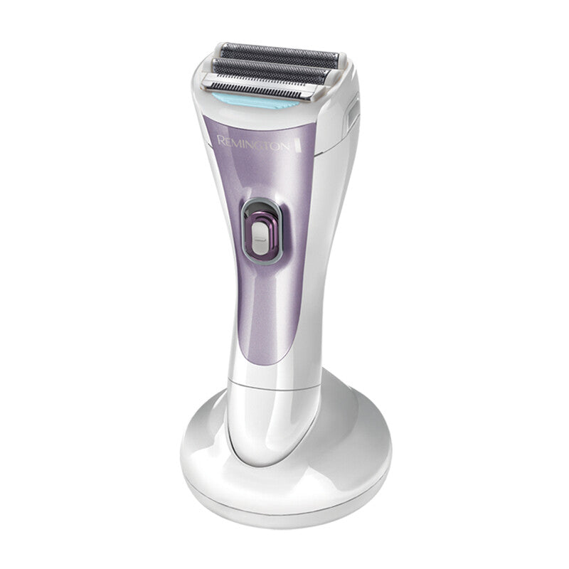 Remington Cordless Lady Shaver, Showerproof (Dry & Wet), Double Foil Shaver, Aloe Vera Strip, Anti-Slip Grip, Bikini Trimming Attachment, Cordless with Charging Stand