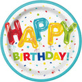Unique Party Paper Plates, Balloon Birthday, 22cm, 8 Pack