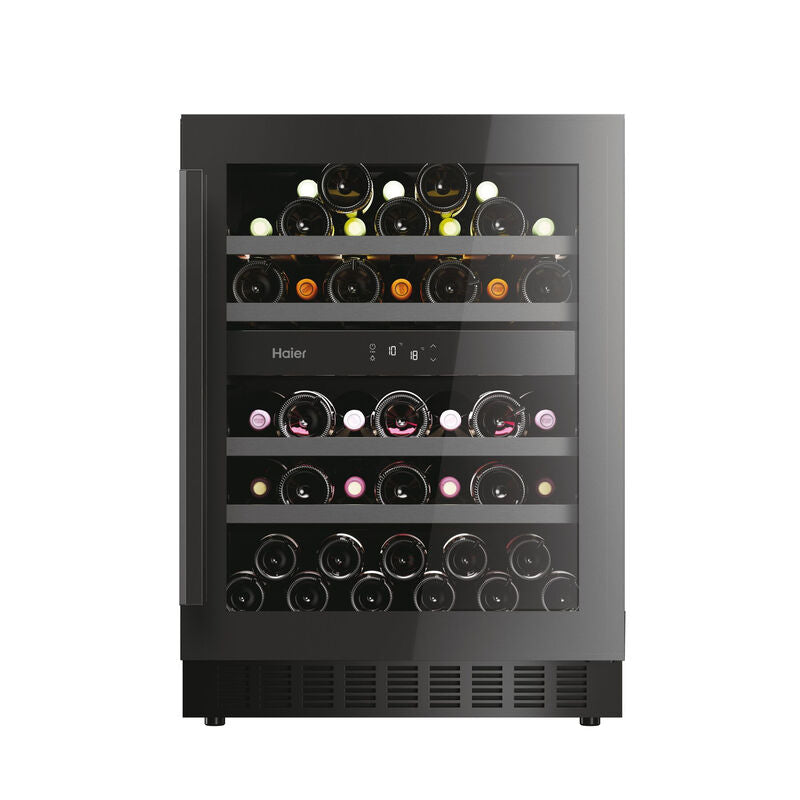Haier HAKWBD 60 UK Series 6 Integrated 60cm Dual Zone Wine Cooler 44 Bottles - Black - F Rated MegaBDM