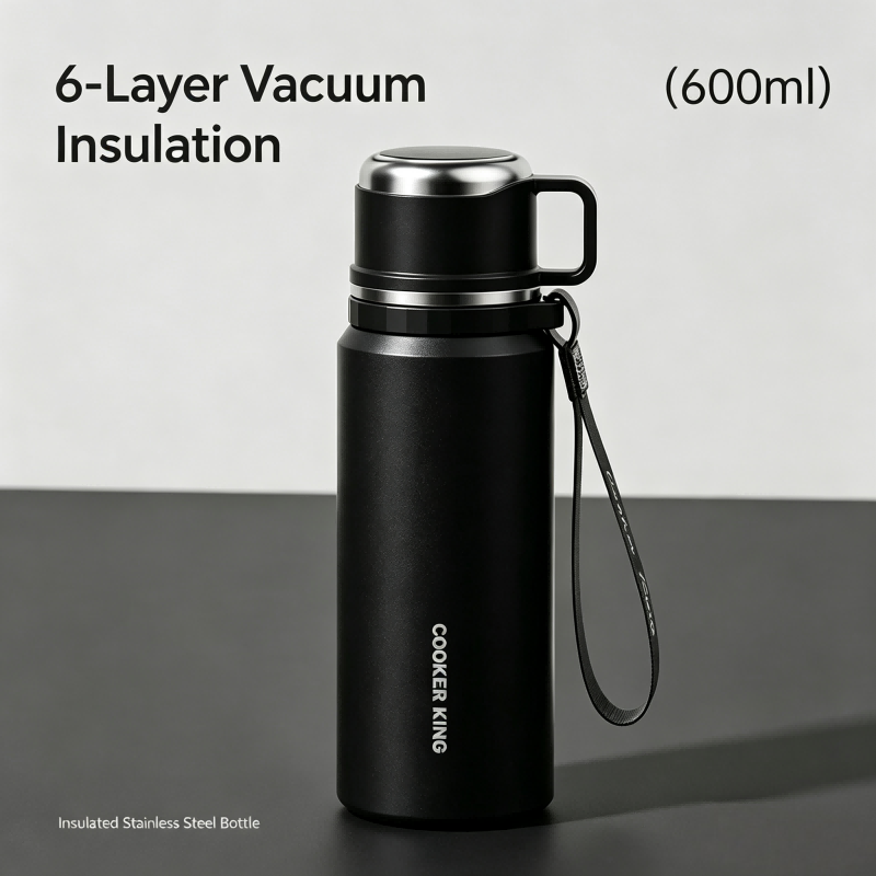 Lily Bell Series Insulated Tumbler 600ml – Minimalist Black MegaBDM