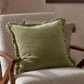 Yard Cushion Bertie Washed Cotton Velvet Square Sage 45x45cm MegaBDM