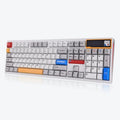 Ticktype DP104 Custom Tri-Mode Wireless Mechanical Keyboard, Full Aluminum Full-Size 108 Keys Hot-Swappable Layout, Leaf Spring Mount, Customizable Pixel Screen, Creamy Sound, US Layout, 8000mAh, RGB - Powder White, Thocky Linear Switches MegaBDM
