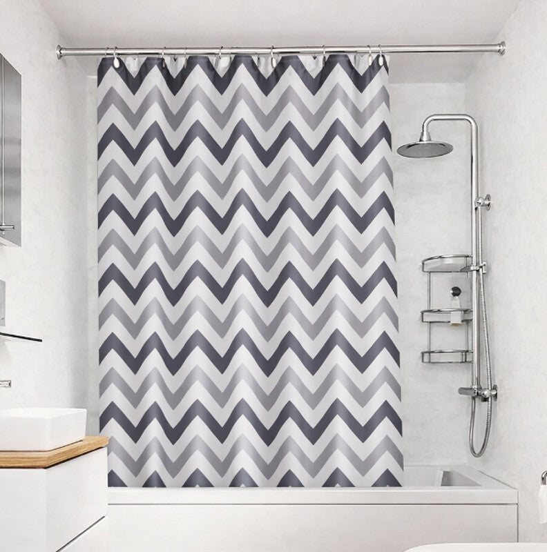 Croydex Shower Curtain Chevron Proseal® Grey 180x180cm MegaBDM