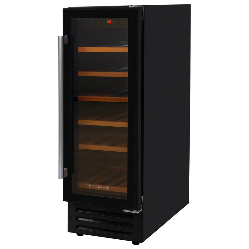 Russell Hobbs RHBI18WC1 Black Glass Freestanding & Built-in 18-Bottle Wine Cooler MegaBDM