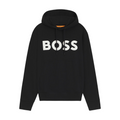 BOSS Relaxed-fit Hoodie in Cotton Terry with Large Logo - Black MegaBDM