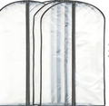ANQI Zippered Peva Garment Storage Bag, 3-Pack, White 45" MegaBDM