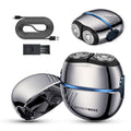 BarberBoss QR-2701 Men's Rotary Shaver, Portable Face Razor, Carbon-Steel Blades, Dual-Floating Head, Travel Lock, Men's Compact Beard & Face Shaver, Electric Shaver for Men MegaBDM