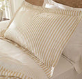 Yard Pillowcase Pair Hebden Stripe Reversible 100% Cotton Honey Yellow MegaBDM