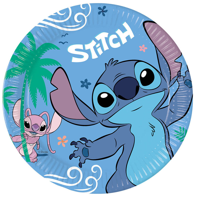 23cm Stitch & Angel Paper Plates 8 Pack MegaBDM