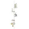 JOYFURNOS Shower Corner Shelf, 4-Tier Bathroom Shower Shelf, 33.5×21×（95-315）cm Adjustable Shower Caddies, Bathroom Organiser, White MegaBDM