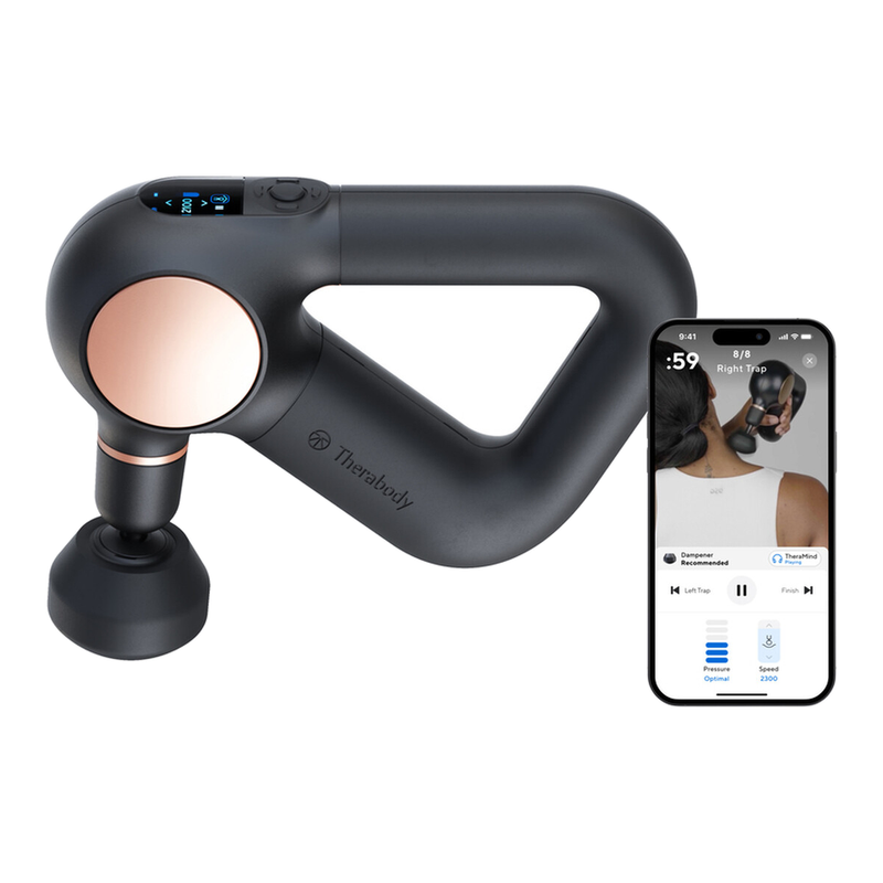 Therabody Theragun Sense (1st Generation) Massage Gun with Travel Case, 5 Speeds, 4 Attachments, Visual Guidance, Quitest Operation, App Connectivity, Black MegaBDM