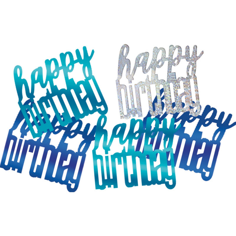 Unique Party Glitz Blue Happy Birthday Confetti, 14g, 1 Pack MegaBDM