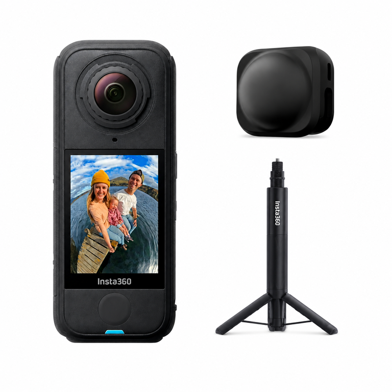 Insta360 X4 Air Adventure Bundle – X4 Air + Lens Cap + 2-in-1 Invisible Selfie Stick & Tripod MegaBDM